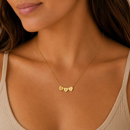 Personalized Tiny 3D Initial Heart Necklace