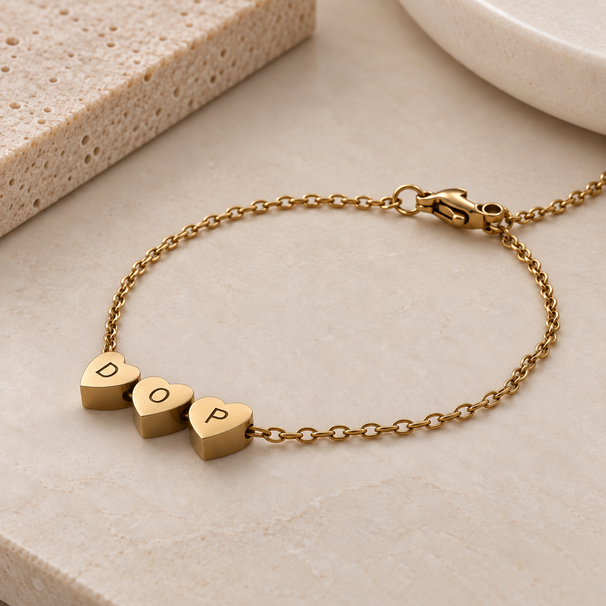 Personalized Initial Heart Bracelet