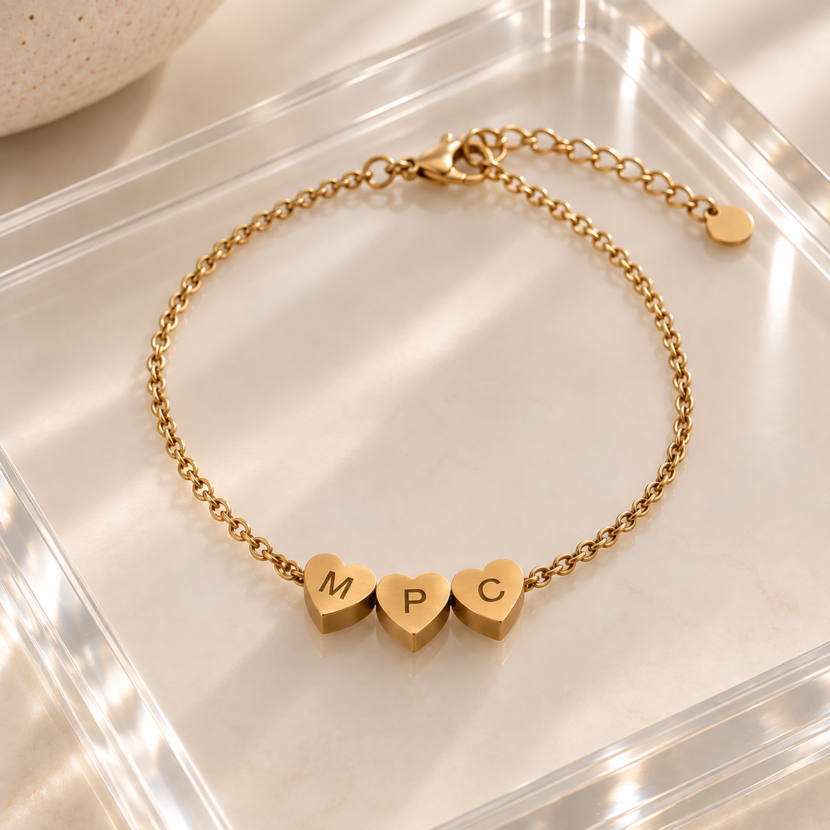 Personalized Initial Heart Bracelet