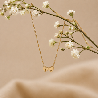 Personalized Tiny 3D Initial Heart Necklace