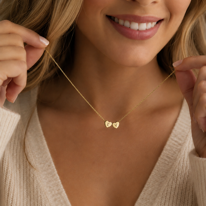 Personalized Tiny 3D Initial Heart Necklace