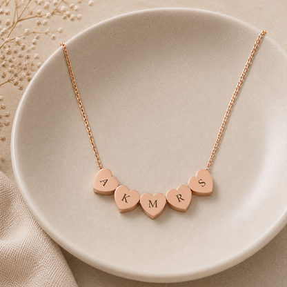 Personalized Tiny 3D Initial Heart Necklace