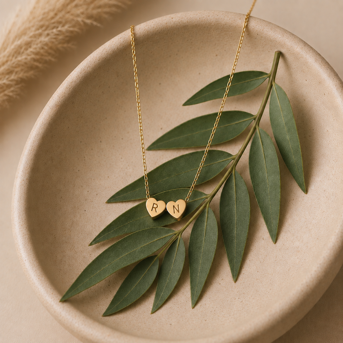 Personalized Tiny 3D Initial Heart Necklace