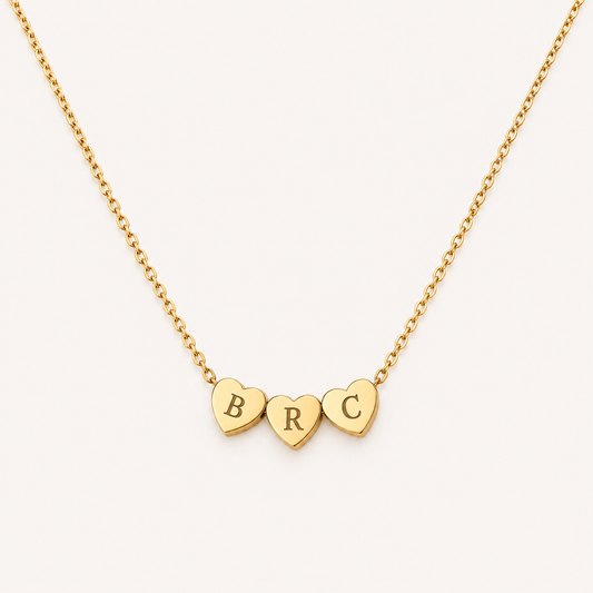 Personalized Tiny 3D Initial Heart Necklace