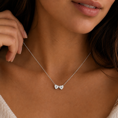Personalized Tiny 3D Initial Heart Necklace