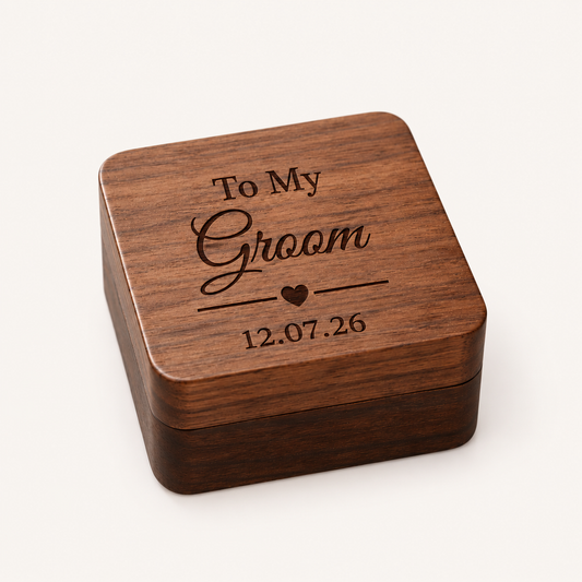 Personalized Engraved Wooden Cufflink Gift Box