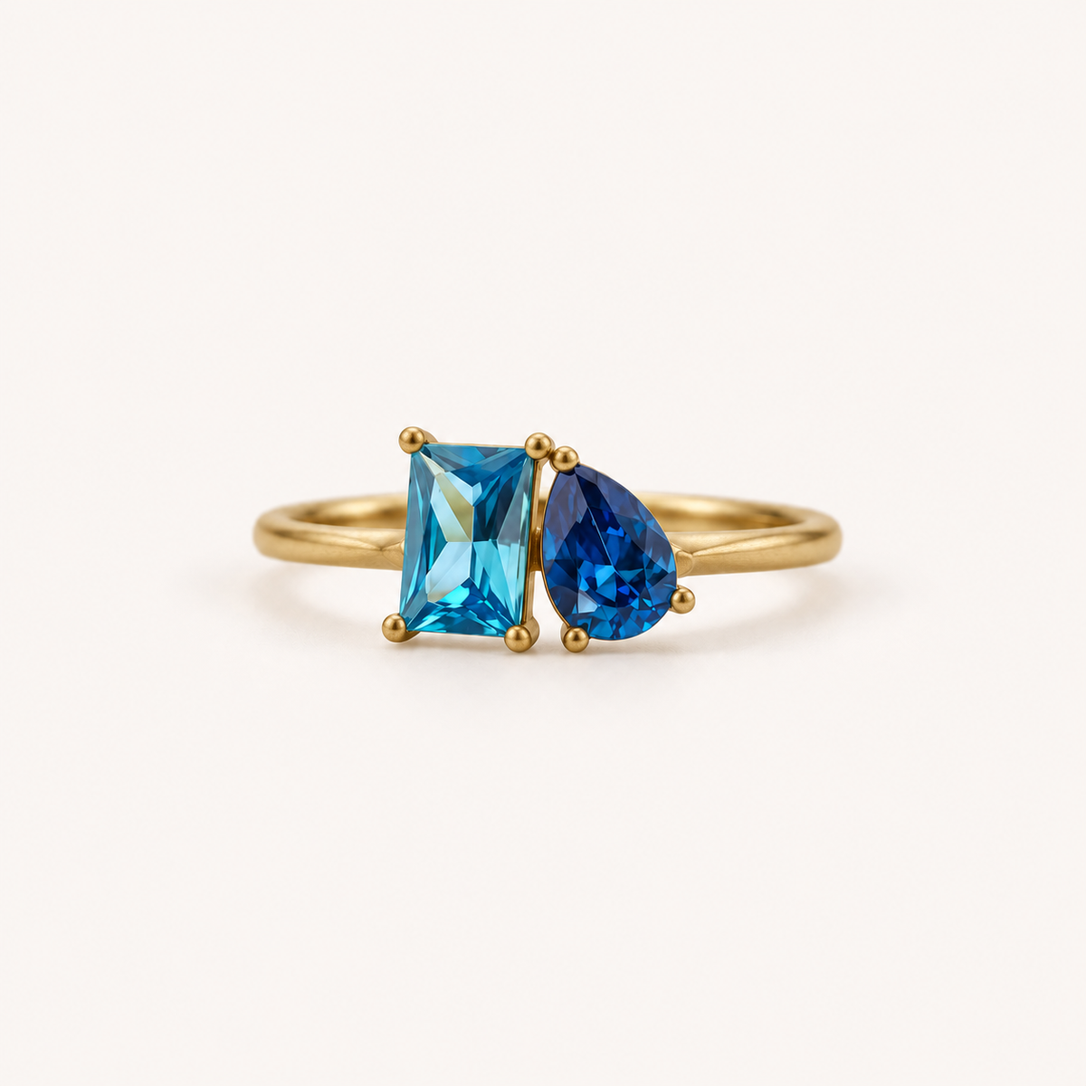 Two Stone Birthstone Ring S925 Multi-Colored