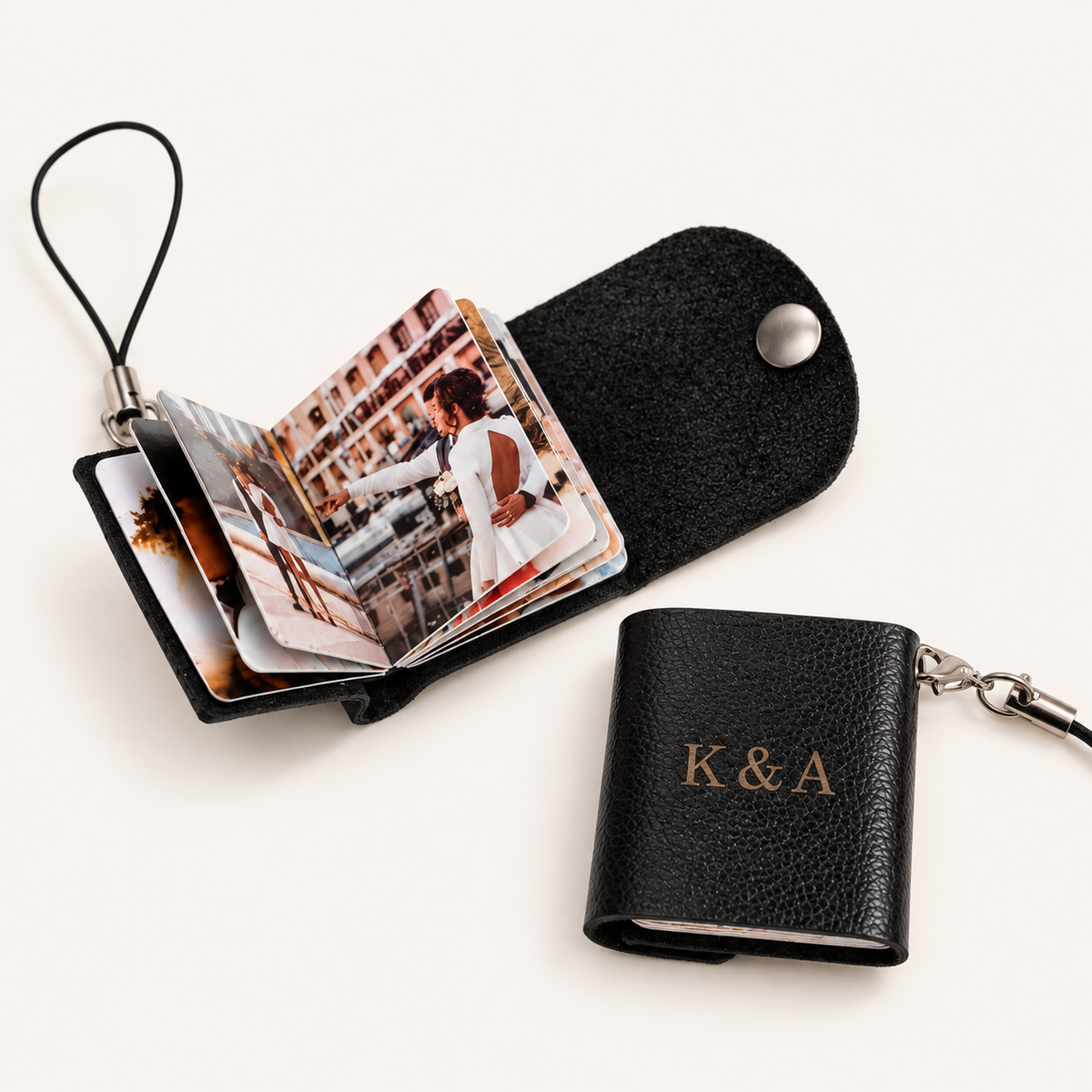 Personalized Mini Leather Photobook Keychain