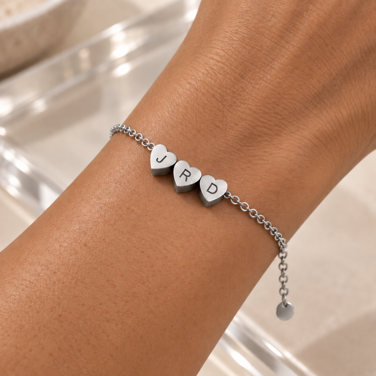 Personalized Initial Heart Bracelet