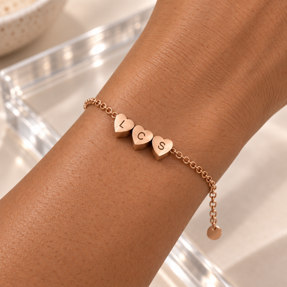 Personalized Initial Heart Bracelet