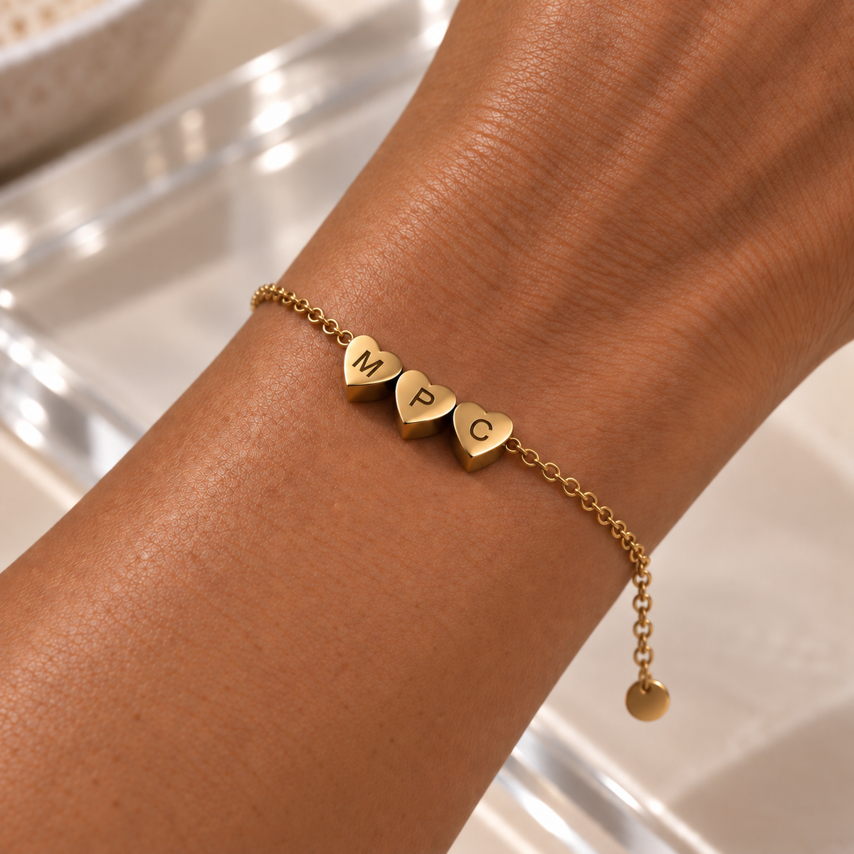 Personalized Initial Heart Bracelet