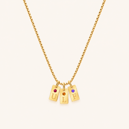 Personalized Initial Birthstone Necklace