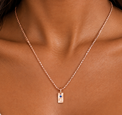 Personalized Initial Birthstone Necklace