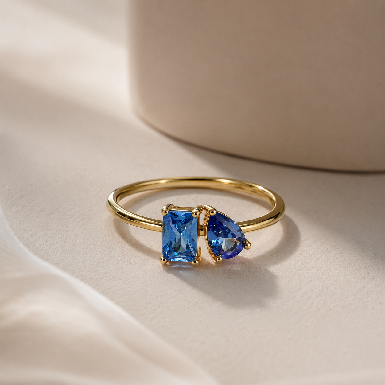 Two Stone Birthstone Ring S925 Multi-Colored