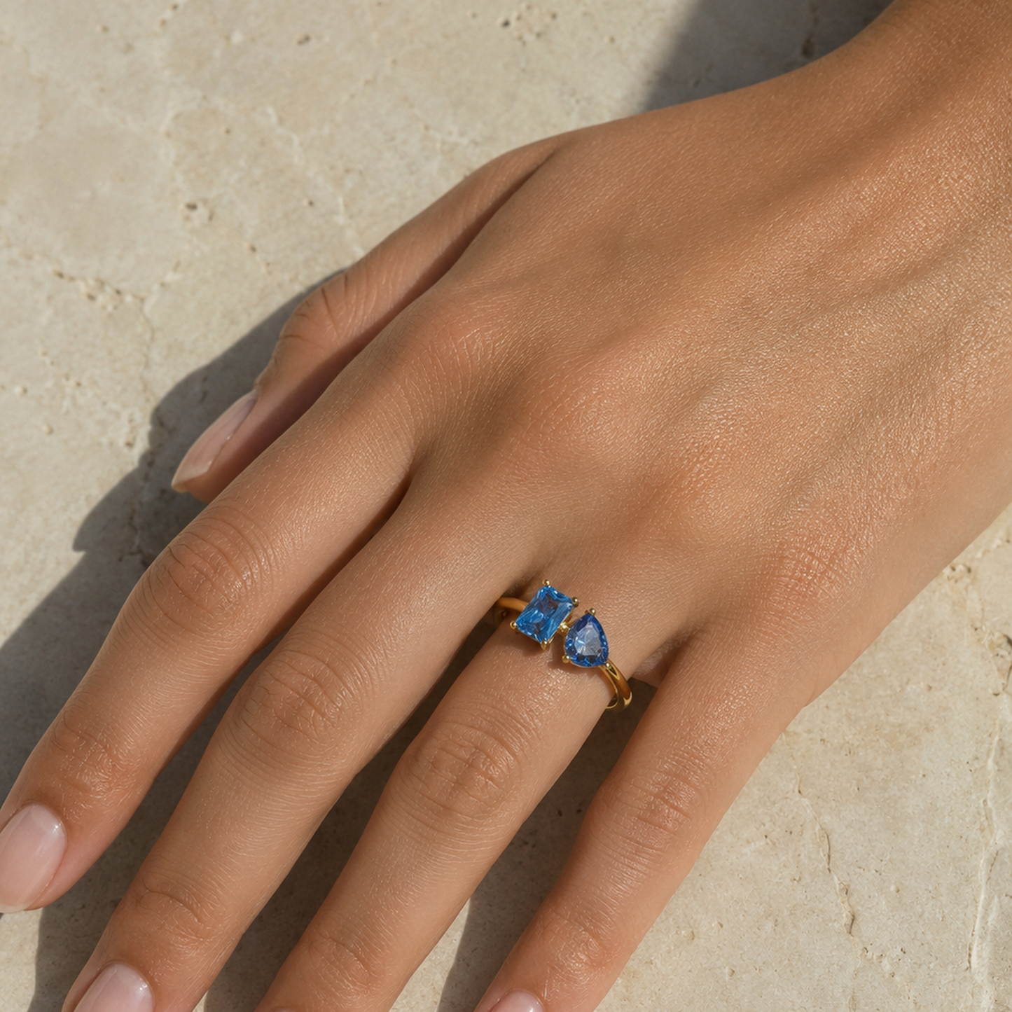 Two Stone Birthstone Ring S925 Multi-Colored