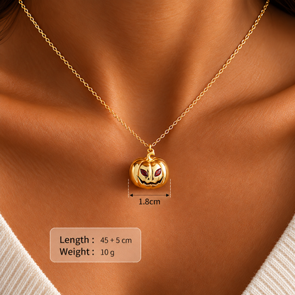 Pumpkin Pendant Necklace – Sparkling Halloween Jewelry