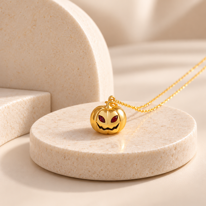 Pumpkin Pendant Necklace – Sparkling Halloween Jewelry