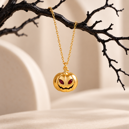 Pumpkin Pendant Necklace – Sparkling Halloween Jewelry