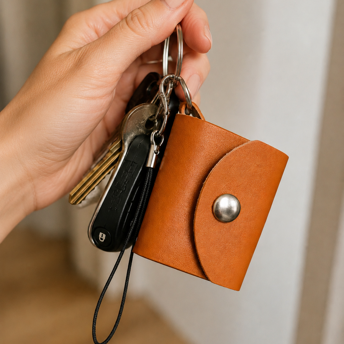 Personalized Mini Leather Photobook Keychain