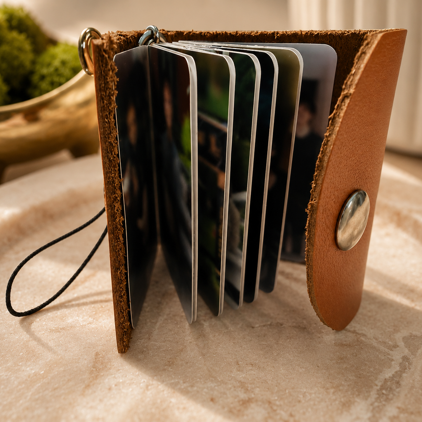 Personalized Mini Leather Photobook Keychain
