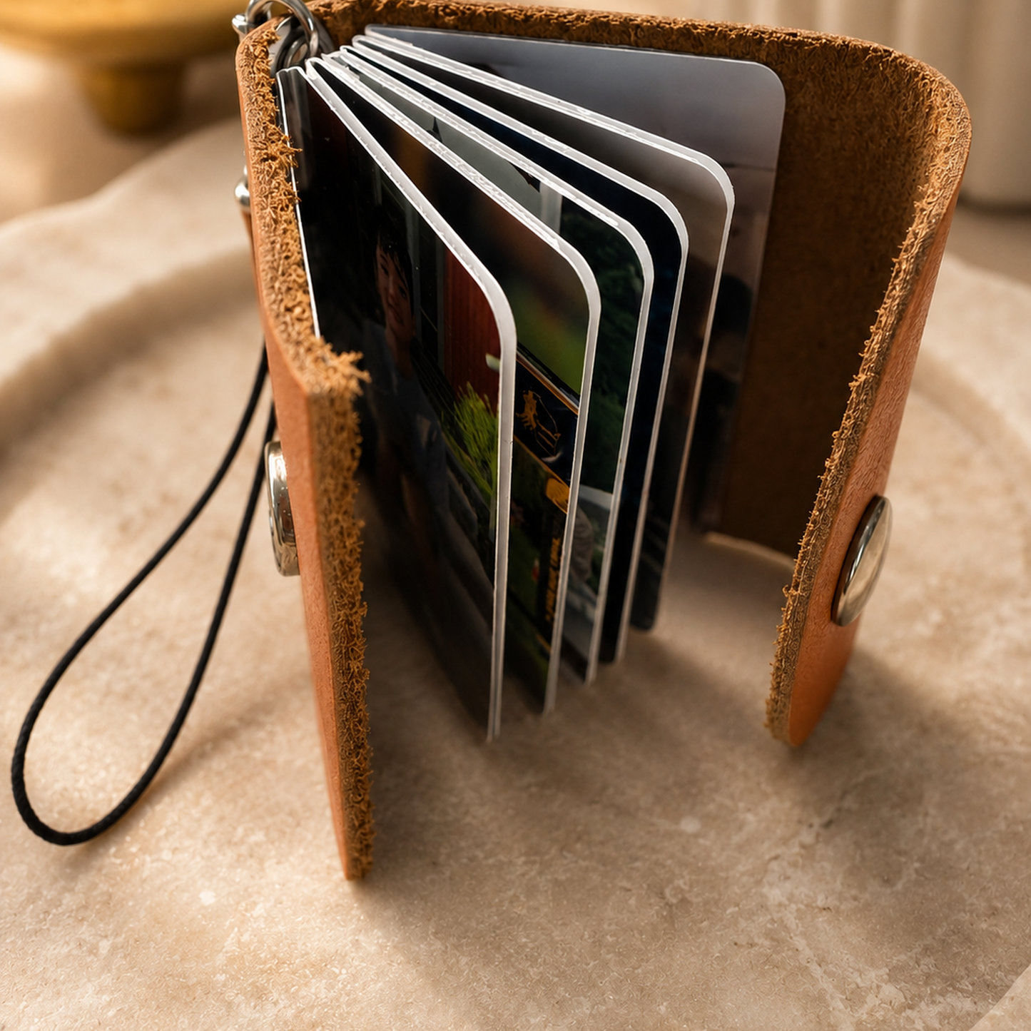 Personalized Mini Leather Photobook Keychain