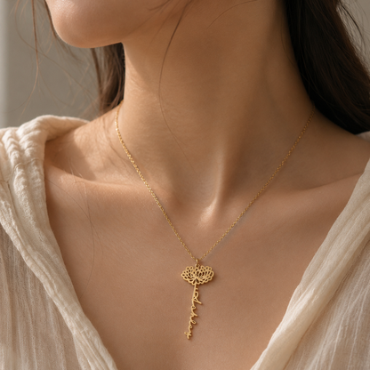 Birth Flower Name Necklace