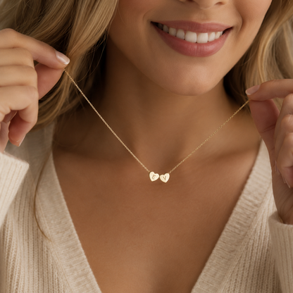 Personalized Tiny 3D Initial Heart Necklace